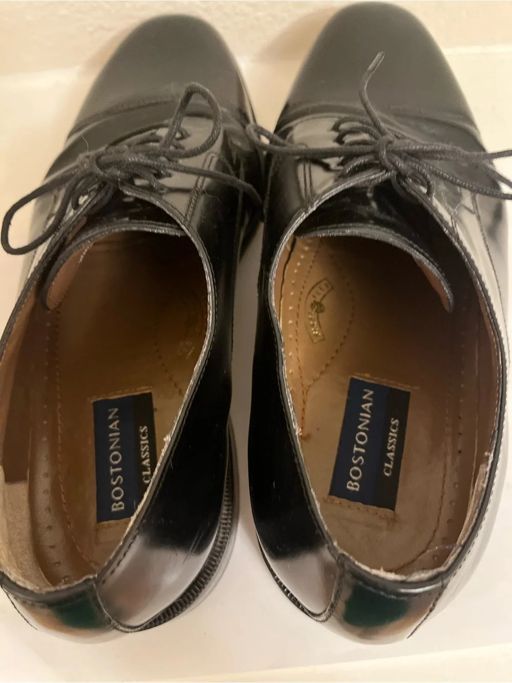 Bostonian Classics First Flex Men’s Black Cap-Toe Oxford Dress Shoes - Size 11.5